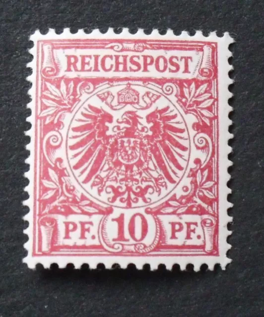 1889 Mi: 60,- MiNr 47 db Krone/Adler 10 Pf. blutrot UV zinnober Falz geprüft BPP