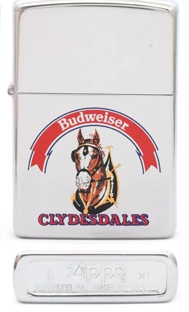 Budweiser Clydesdales 1995 Polished Chrome Zippo Lighter