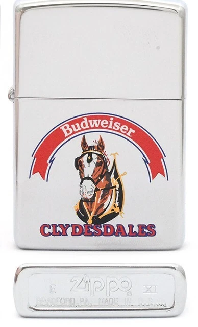 Budweiser Clydesdales 1995 Polished Chrome Zippo Lighter