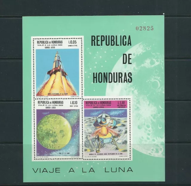 HONDURAS 1969 MANs LANDING on MOON souvenir sheet VF MNH