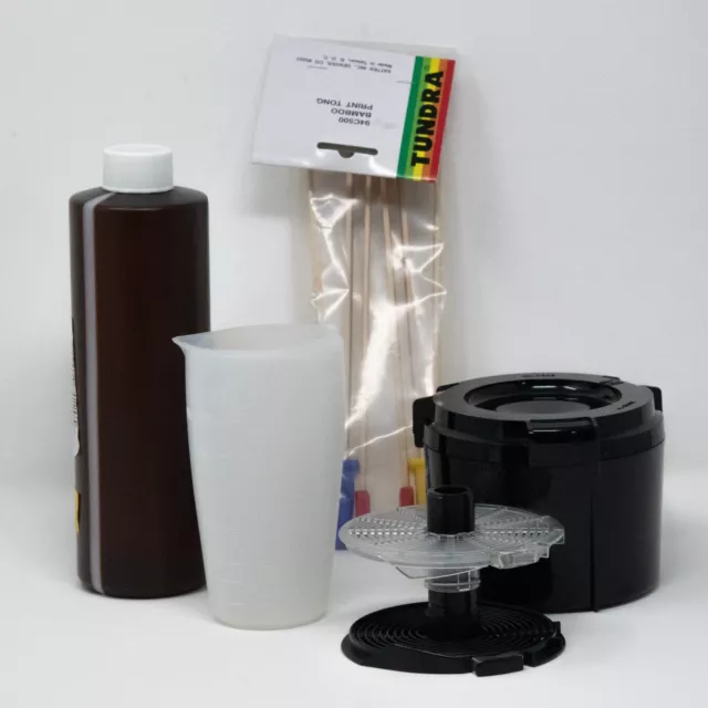 Vintage Film Developing Canister & Adjustable Film Reel + Tongs & Measuring Cup