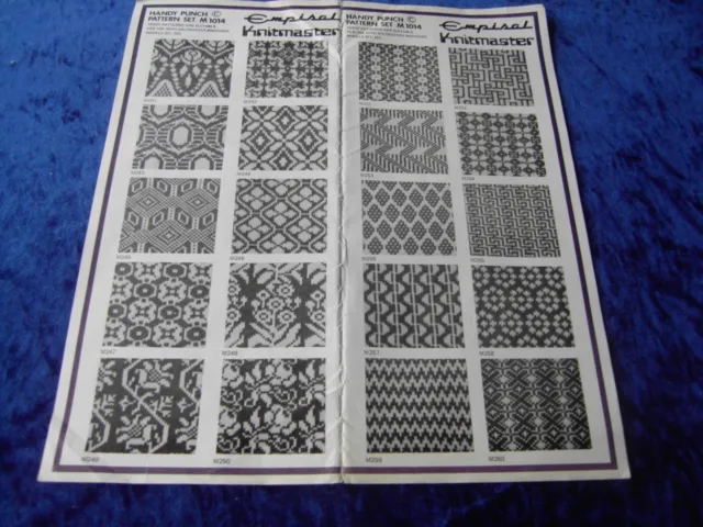 HANDY PUNCH PATTERN SET - M1014 - KNITMASTER/SILVER REED KNITTING MACHINE - used