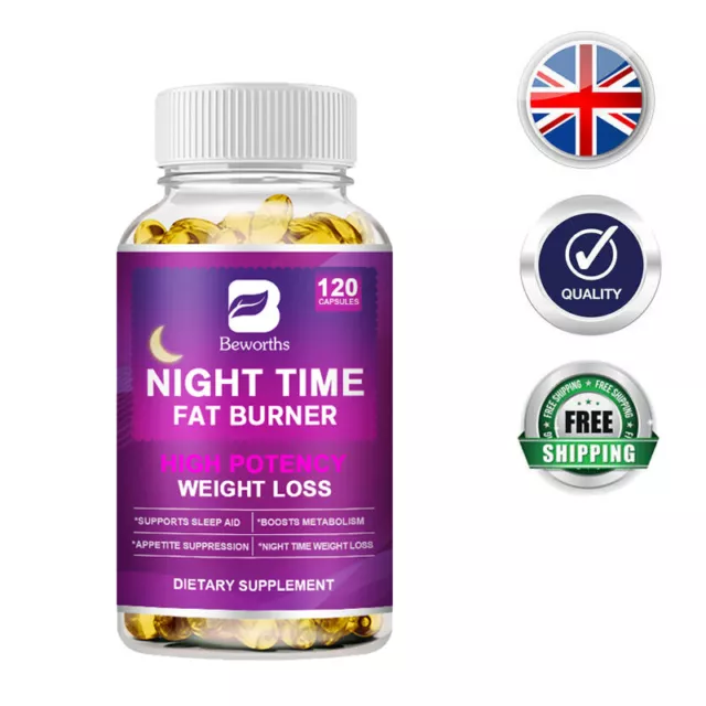 Night Time Slimming Weight Loss Capsules Fat Burning Boost Metabolism Supplement