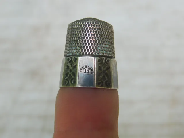 German Sterling Silver Thimble 11 with a U mark on the inside