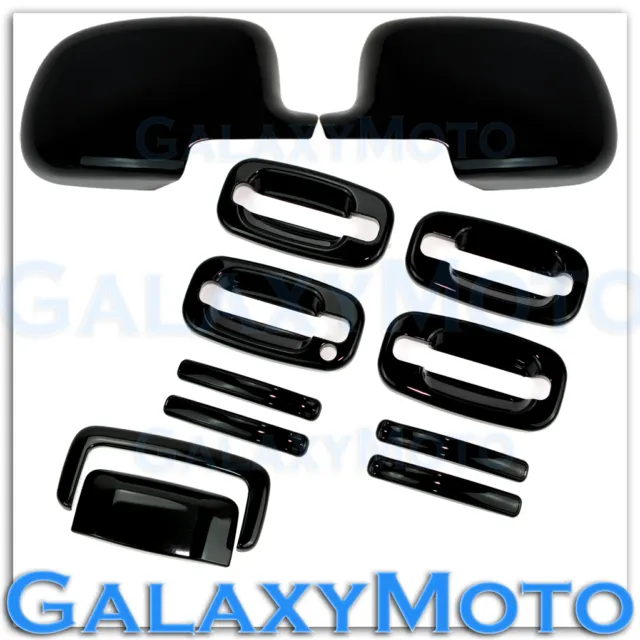 00-06 Chevy Suburban Gloss Black Mirror+4 Door handle+NO PSG KH+Tailgate Cover