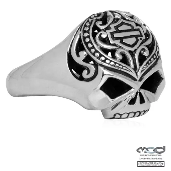 Harley-Davidson Fingerring Filigree Skull silber