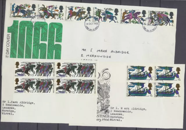 GB Stamps: 1966: Battle of Hastings: First Day Cover; SG705a; 711p; 712p