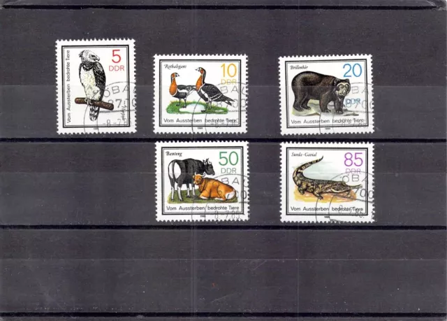 DDR 1985; Bedrohte Tiere; Mi.Nr. 2952 / 2956; mit PERFEKTEM Stempel Löbau