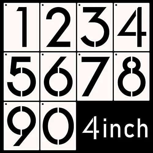 CURB STENCIL KIT 09 Numbers Stencils Kit 4 Inch Tall Reusable Plastic