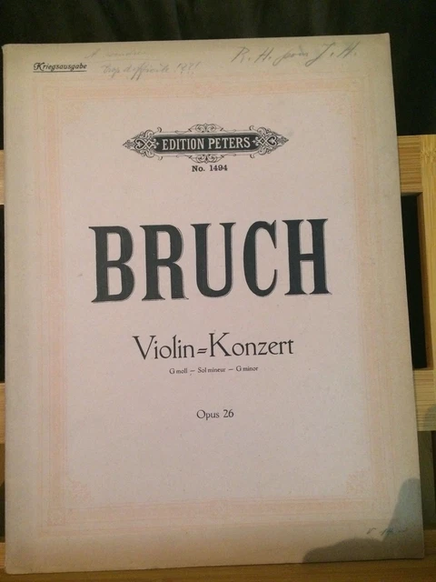 Max Bruch concerto pour violon partition avec piano édition Peters 1494