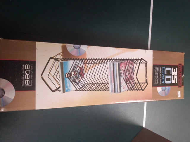 35 CD Tower Holder Rack 20" Stand Multimedia Media Shelf Atlantic NEW IN BOX