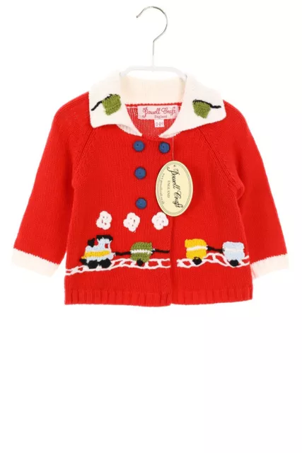 Cardigan POWELL CRAFT NURSERY Ricami 0 Mesi = 62 rosso NUOVO