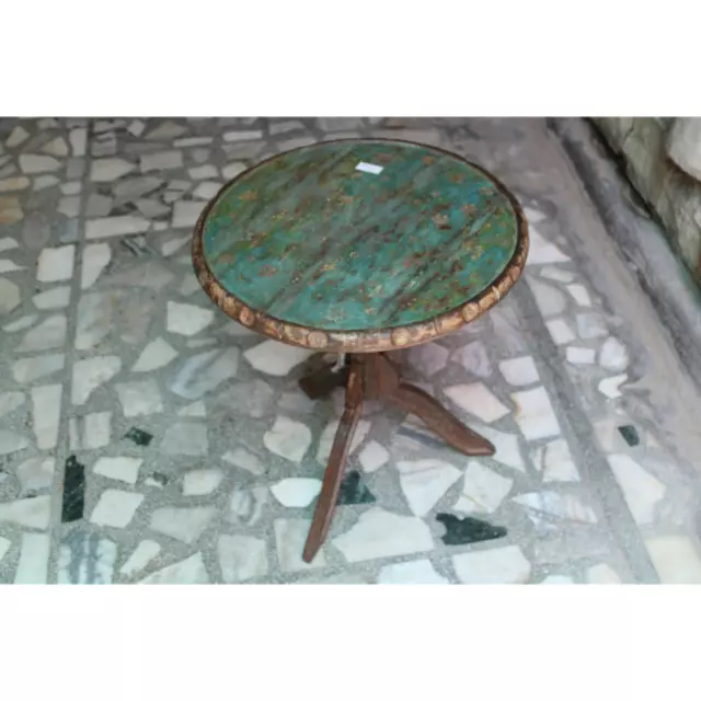 Indien Handmade Wooden Coffee Table Round Handcrafted Wooden Table
