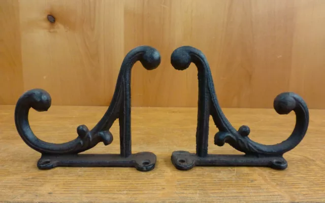 2 Brown Rustic Double Vine Coat Hat Key Wall Hooks Antique-Style Cast Iron 4.5"