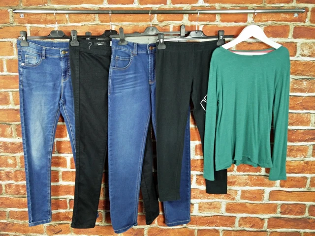 GIRLS BUNDLE AGE 10-11 YEARS M&S NIKE etc JEANS LEGGINGS LONG SLEEVE TOP 146CM