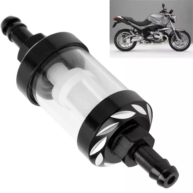Universal 8mm Benzinfilter Motorrad Metall Glas Filter Kraftstofffilter  Benzin