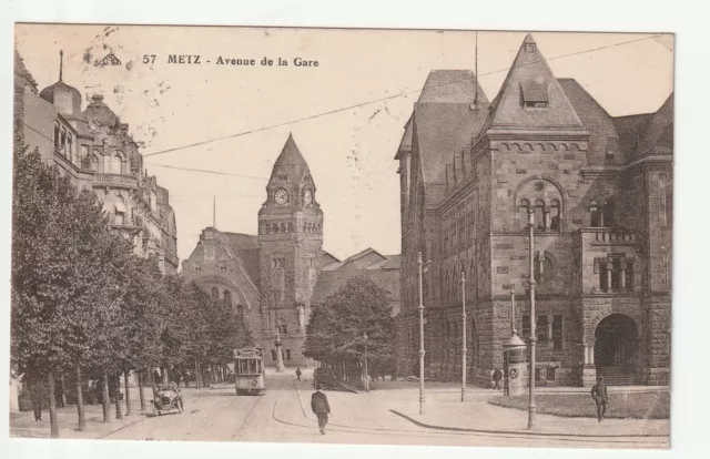 METZ - Moselle - CPA 57 - Trams - Tramway Avenue de la Gare