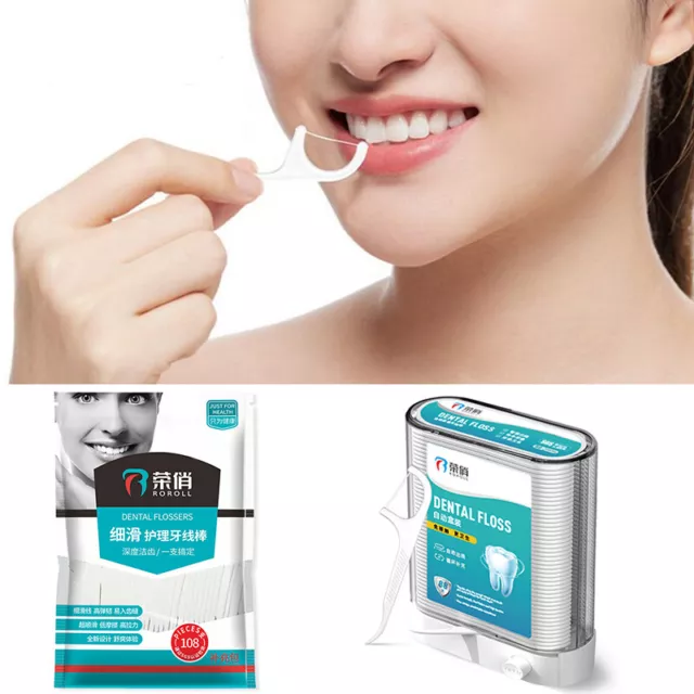 88/108Pcs Dental Flosser Picks Teeth Stick Tooth Oral Cleaning Care Jetable《