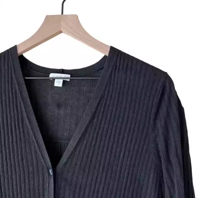 J. Jill Long Lightweight Ribbed Black Cardigan Sweater / Women’s Size Medium