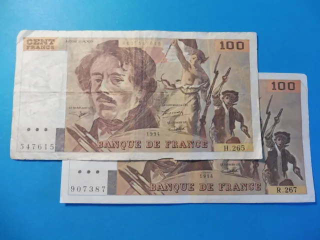 Ancien Billet 100  Francs Delacroix  1994  Tb+  / Achat Unitaire Au Choix