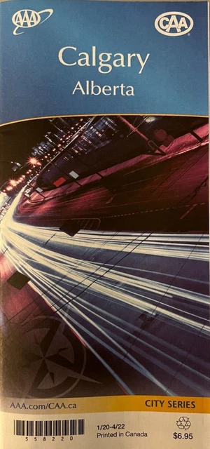 New AAA CALGARY Alberta CANADA ROAD MAP  Highway Tour  CAA  City Series  2022