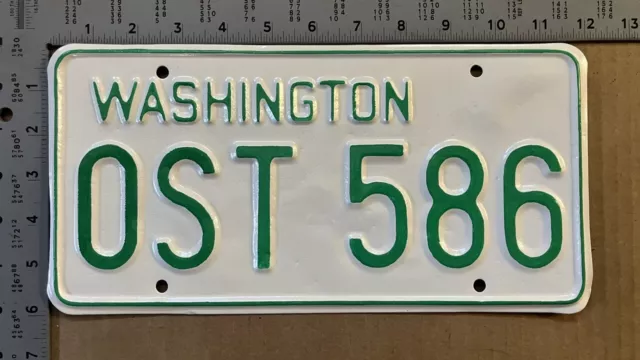 1969 Washington license plate OST 586 YOM DMV King pointy A 69 70 71 15074