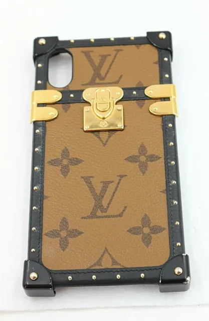 Louis Vuitton Paris Brown Monogram Eye Trunk Leather Iphone X Case•BC2188•