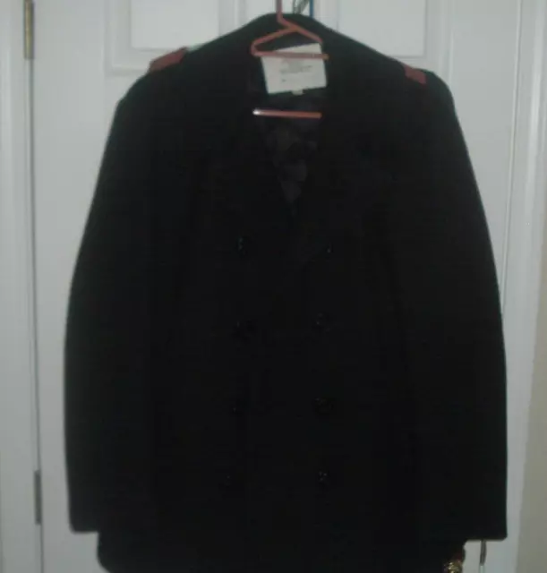 VINTAGE US NAVY Pea Coat Double Breasted 100% Wool Size 42 $65.00 ...