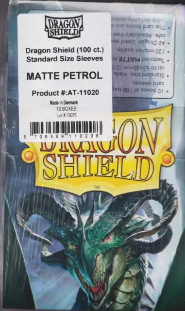 Lot 10 new 100 ct pk Dragon Shield Matte Deck Sleeves Protectors Matte Petrol