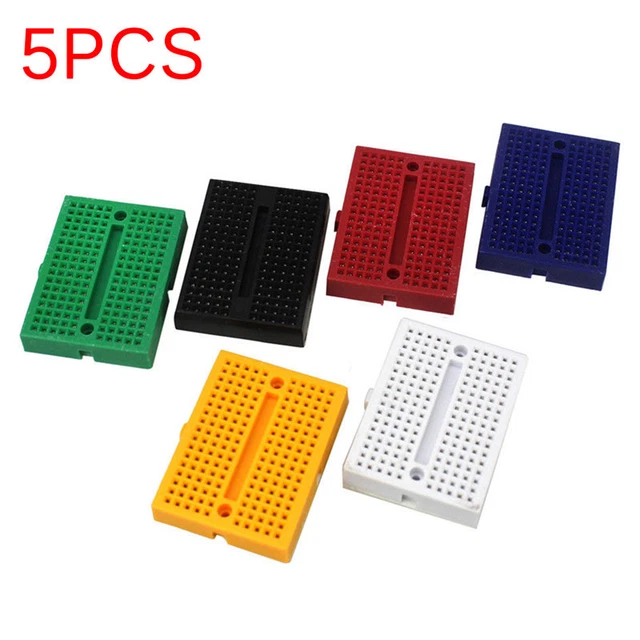 5 Pcs SYB-170 Mini Solderless Breadboard Prototype Board Plates 170 Tie-point#w#