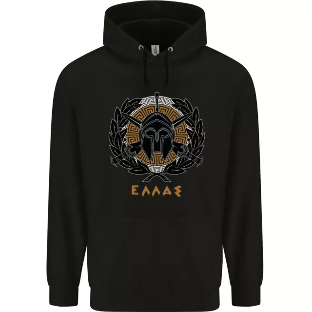 Felpa con cappuccio casco greco palestra allenamento top spartan MMA da uomo 80% cotone