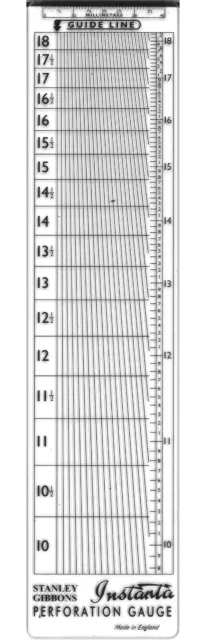 Stanley Gibbons Instanta Transparent Stamp Perforation Gauge Guide Metric Inch 2