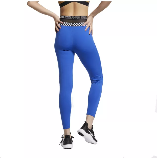 Nike Women's Pro Hypercool 7/8 Training compression tights pants Game Royal $80 2