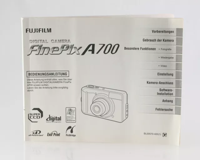 Fujifilm Appareil Photo Numérique Finepix A700 Mode D 'em Ploi Users Manuelle