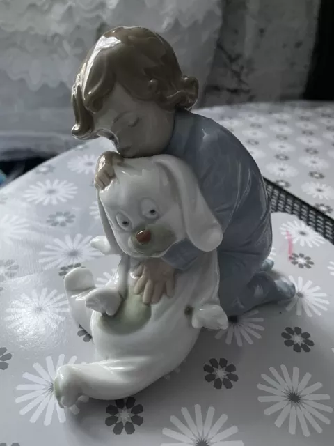 Rare Nao By Lladro Figurine Boy With Teddy V.G.C