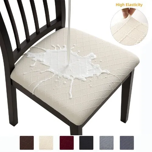 Waterproof Stretch Jacquard Washable ChairSeat Cushion Removable Protector Cover