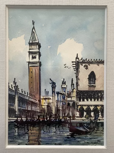 Venice, Italy ~ St. Marks Square ~ Watercolor Painting ~ *Signed Sirot 13” x 16”