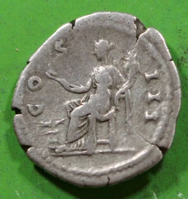 Roman Imperial Silver ar Denarius Coin of Hadrian  ANNONA SEATED 3