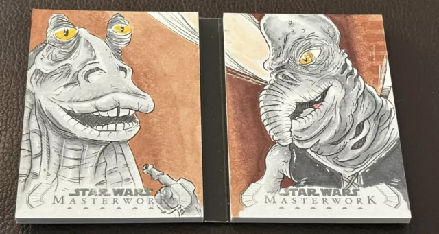 2020 Topps Star Wars Masterwork Robert Garcia Sketch Book Card 1/1 Jar Jar