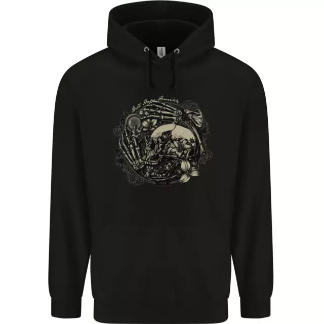 Felpa con cappuccio Hell Hope orribili teschi gotici da uomo 80% cotone