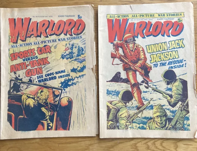 Early Warlord Comics 1975 x 7 NO FREE GIFTS Good Condition Nos 46 -50 & 52, 53 2