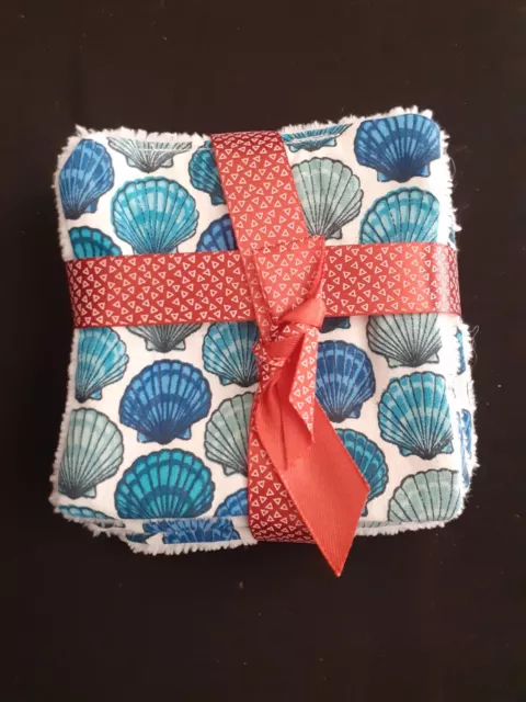 Lot de 6 lingettes lavables fait main