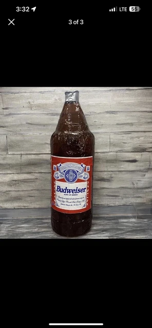 Inflatable Budweiser Beer Bottle 32" Tall 9.5" Base - NIP Never Inflated