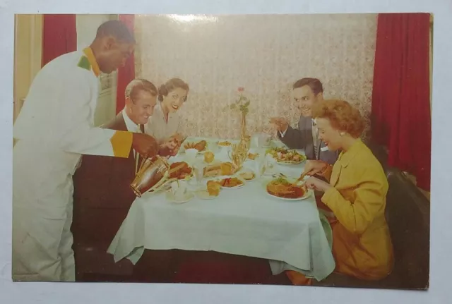 Union Pacific Railroad Domeliner Dining Car City of Portland Postcard VTG Porter