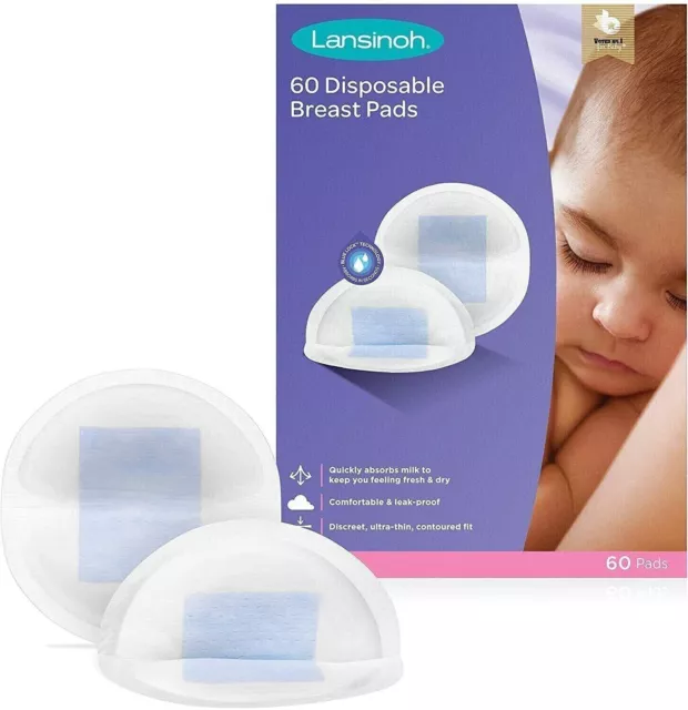 Lansinoh Disposable Nursing Breast Pads Individually-Wrapped (Pack of 60)
