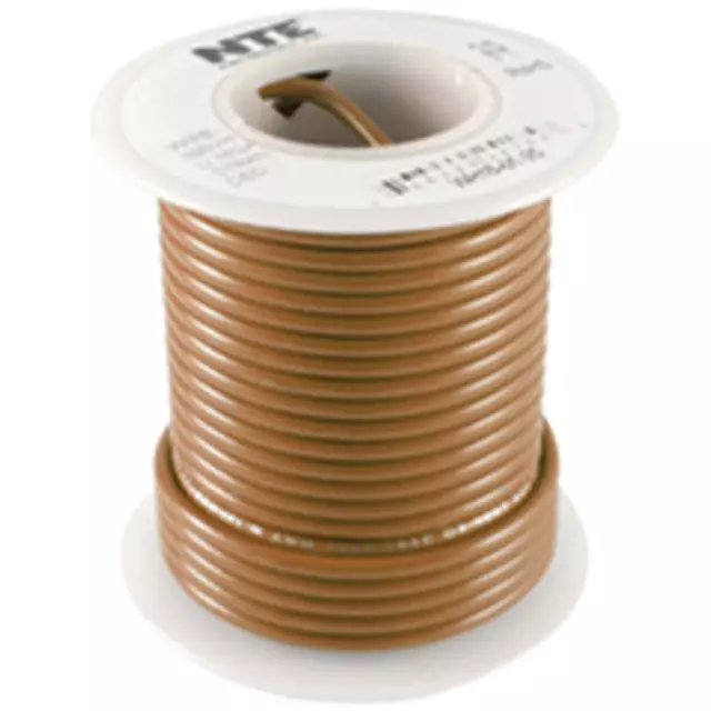 NTE Electronics WT24-01-25 WIRE TEFLON 24 GAUGE BROWN 25'