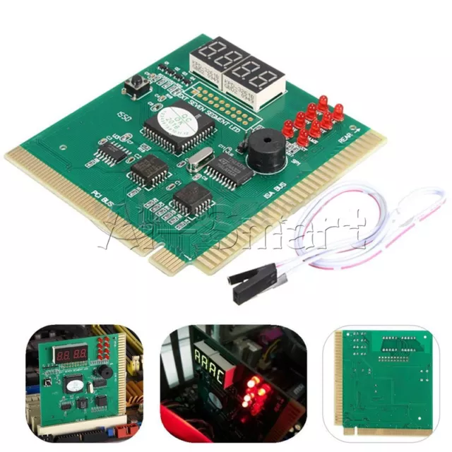 PC Motherboard Diagnostic Card 4-Digit PCI/ISA POST Code Analyzer USB PCI Tester 3