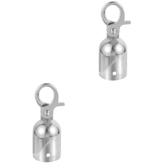 2x bouchon de cordon crochet en acier inoxydable connecteur d'extrémité de corde