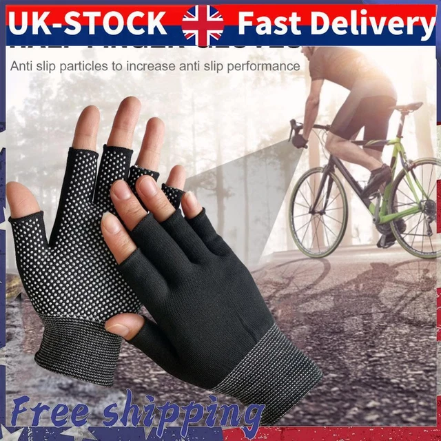 Fingerless Outdoor Bicycle Anti-skid Half Finger Fishing Gloves (Black)