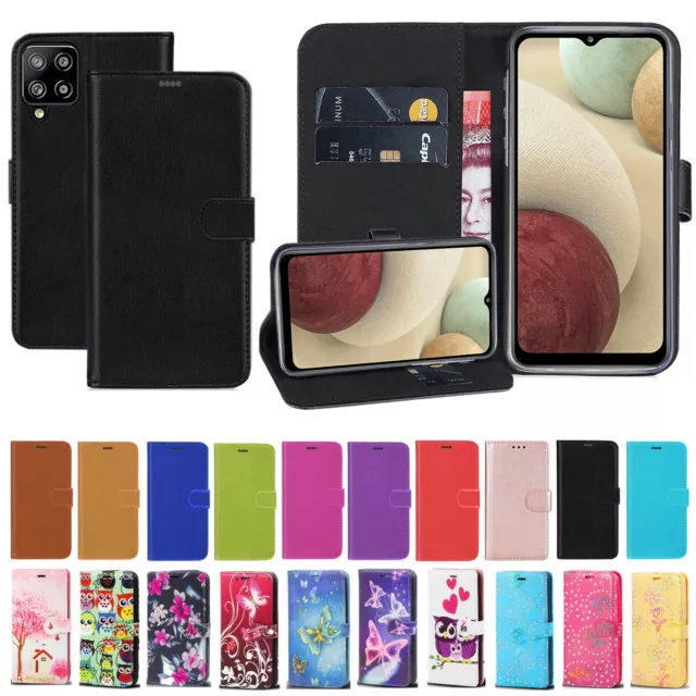 For Samsung Galaxy A12 Case Leather Wallet Book Flip Stand Cover for A12 Phone